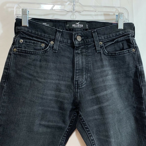 Hollister Men's NWT Epic Flex Skinny Jeans in Black 26" Waist x 30" - Picture 2 of 4
